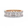 3.50 Carat Princess & Round Cut Diamond Wedding Band In Rose Gold