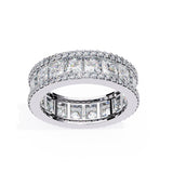 3.50 Carat Princess & Round Cut Diamond Wedding Band In White Gold