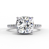 Cushion Cut Halo Lab Grown Diamond Engagement Ring