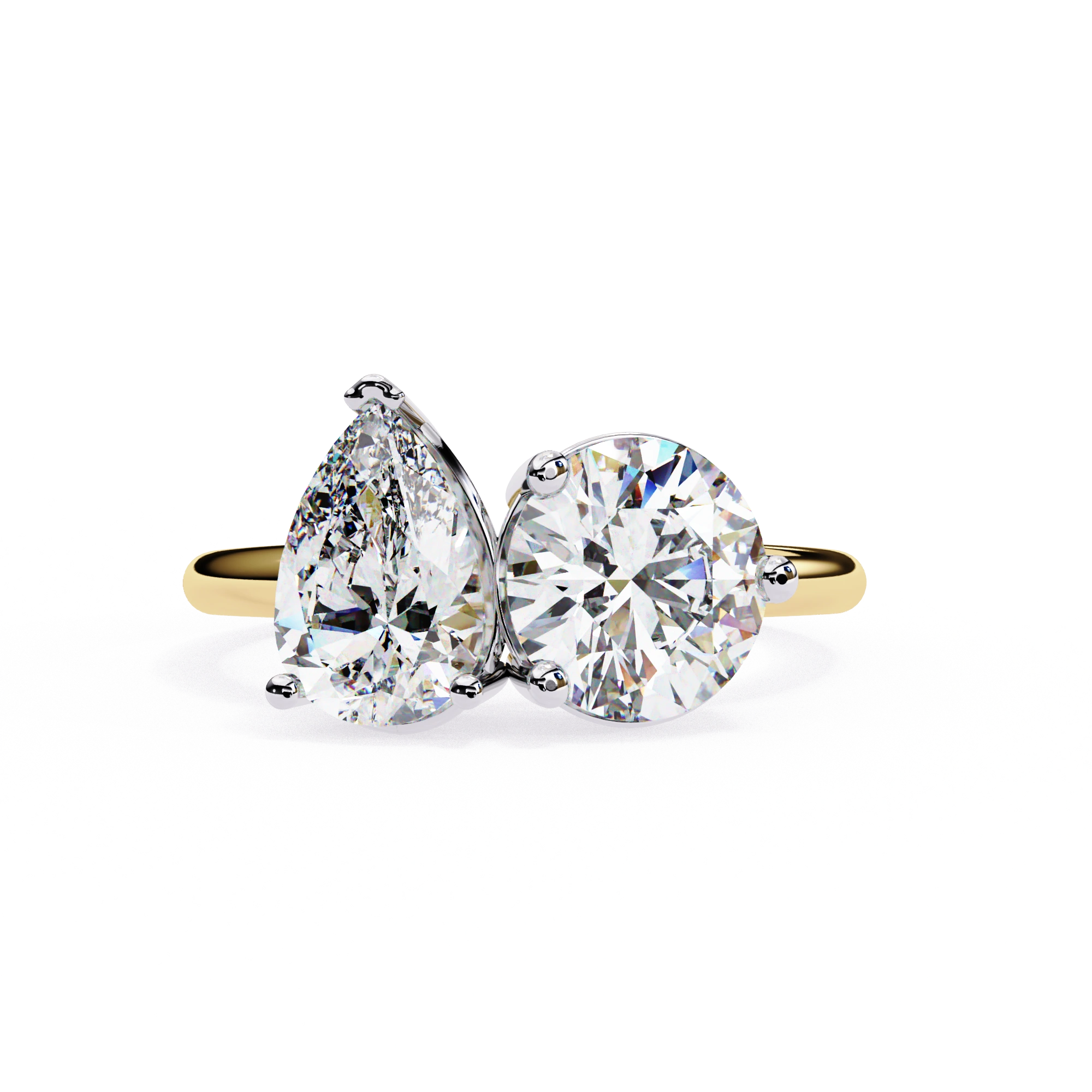 3.71 Ct Lab Grown Toi Et Moi Ring Lab Diamond