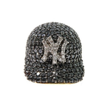 4 Ct Round Cut Diamond Baseball Cap Black & White Diamond Pendant Necklace