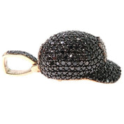 4 Ct Round Cut Diamond Baseball Cap Black & White Diamond Pendant Necklace