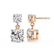 3.90 Ct Lab White Diamond Drop Earrings Rose Gold