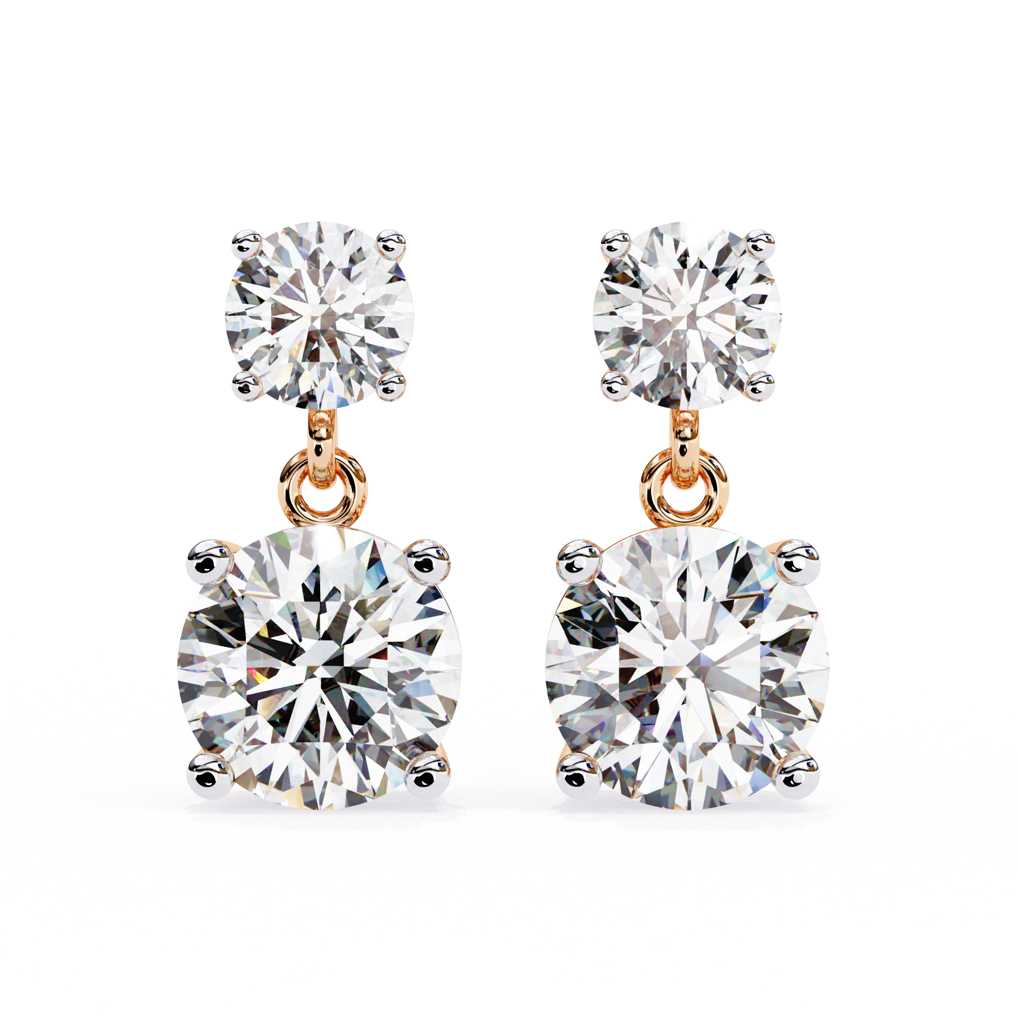 3.90 Ct Lab White Diamond Drop Earrings Rose Gold 10K Rose Gold Lab Diamond