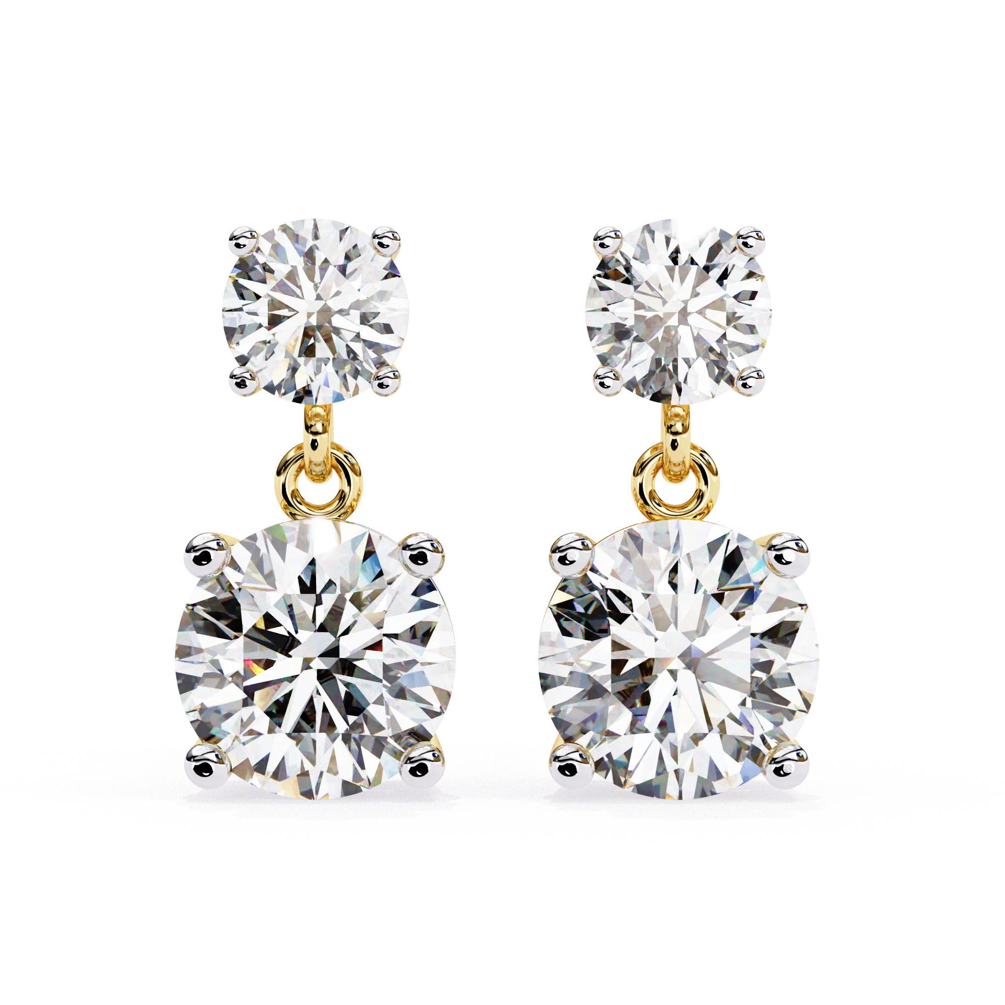 3.90 Ct Lab White Diamond Drop Earrings Rose Gold Lab Diamond