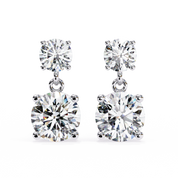 3.90 Ct Lab White Diamond Drop Earrings Rose Gold Lab Diamond