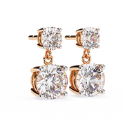 3.90 Ct Lab White Diamond Drop Earrings Rose Gold Lab Diamond
