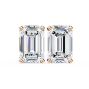 3 Carat Emerald Stud Earrings Lab Grown Diamond Lab Diamond