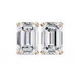 3 Carat Emerald Stud Earrings Lab Grown Diamond