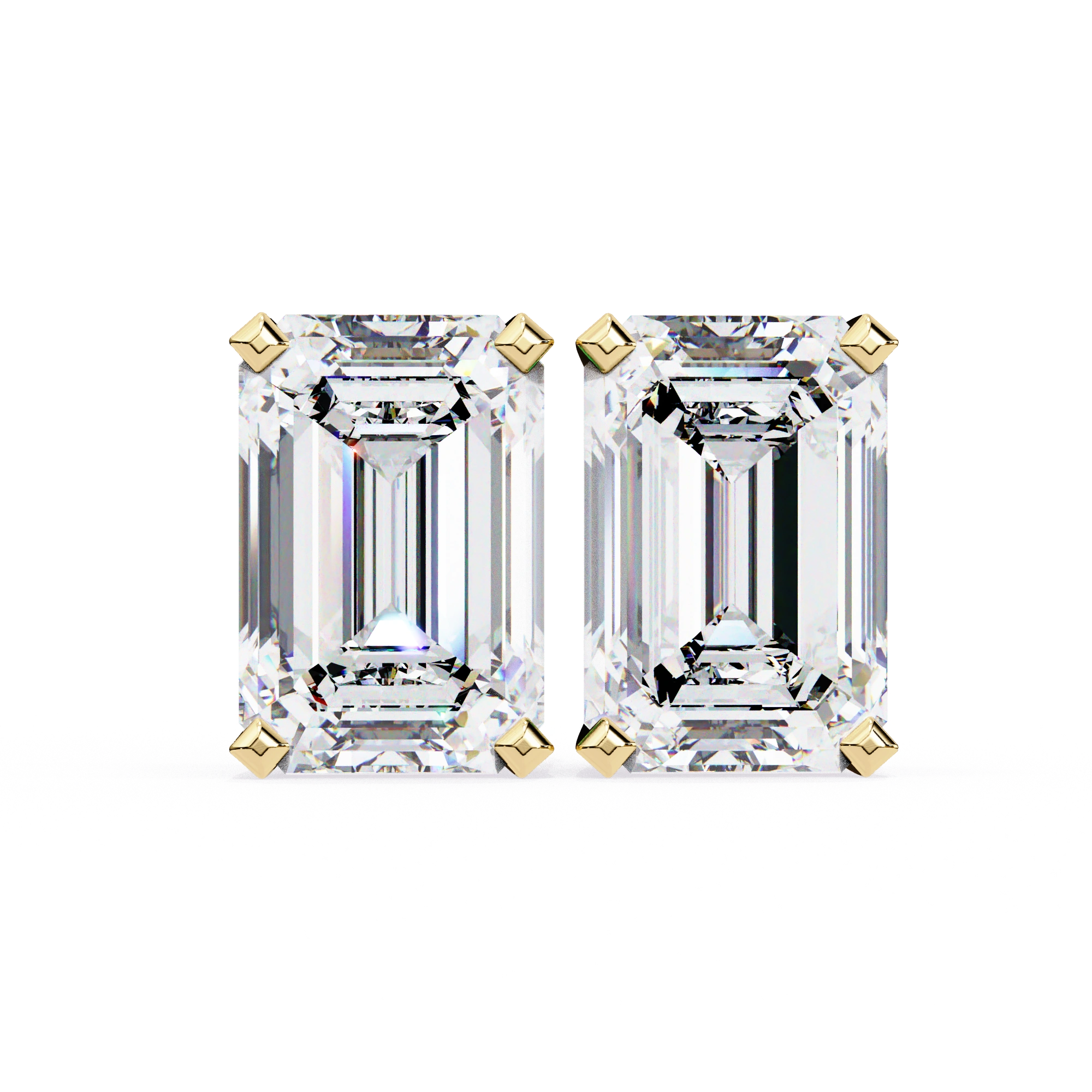 3 Carat Emerald Stud Earrings Lab Grown Diamond Lab Diamond