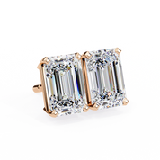 3 Carat Emerald Stud Earrings Lab Grown Diamond