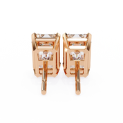 3 Carat Emerald Stud Earrings Lab Grown Diamond