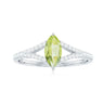 3 Carat Marquise Peridot Gemstone Split Shank Ring In White Gold