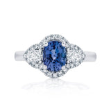 3 Carat Oval Sapphire Gemstone Engagement Ring