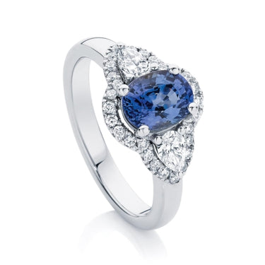 3 Carat Oval Sapphire Gemstone Engagement Ring