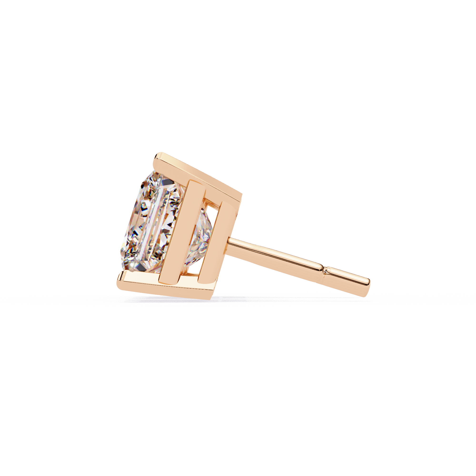 3 Carat Princess Cut Lab Diamond Earrings
