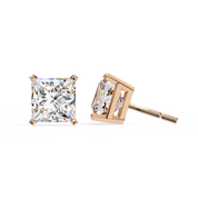 3 Carat Princess Cut Lab Diamond Earrings