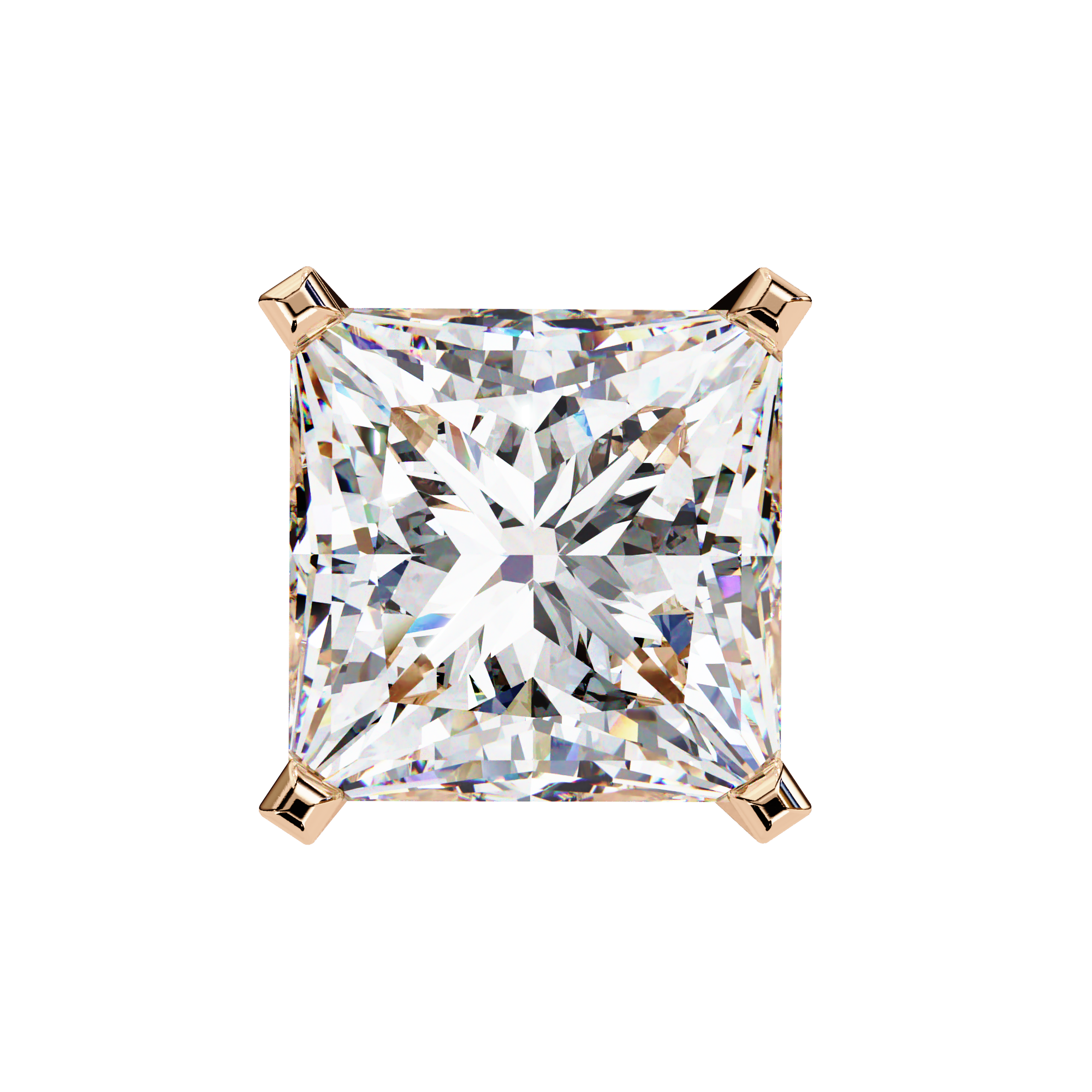 3 Carat Princess Cut Lab Diamond Earrings