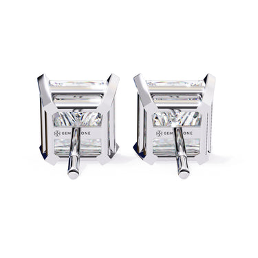 3 Carat Princess Cut Lab Diamond Stud Earrings In White Gold