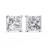 3 Carat Princess Cut Lab Diamond Stud Earrings In White Gold