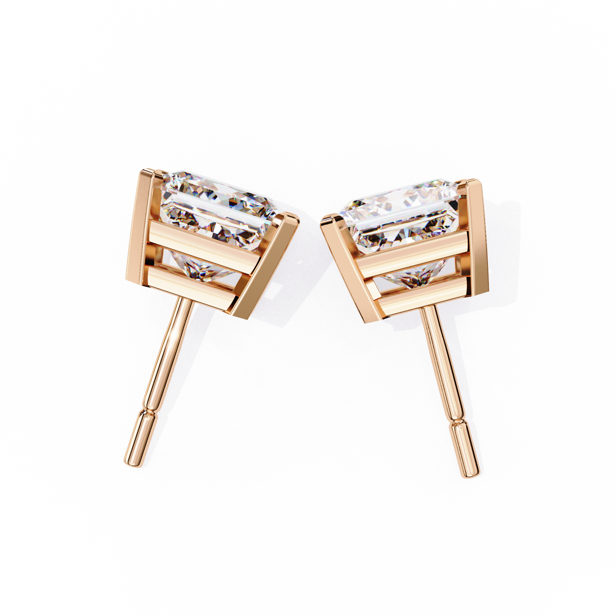 3 Carat Princess Cut Lab Diamond Earrings