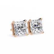 3 Carat Princess Cut Lab Diamond Earrings