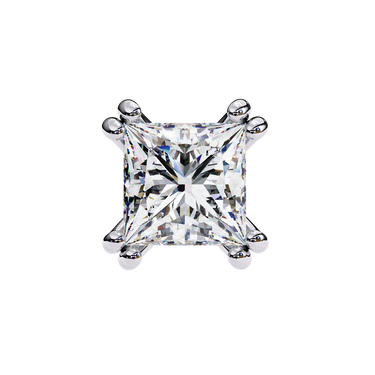 3 Carat Princess Shape Lab Diamond Stud Earrings In White Gold