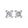 3 Carat Princess Shape Lab Diamond Stud Earrings In White Gold