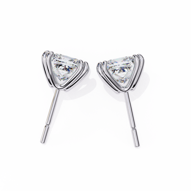 3 Carat Princess Shape Lab Diamond Stud Earrings In White Gold