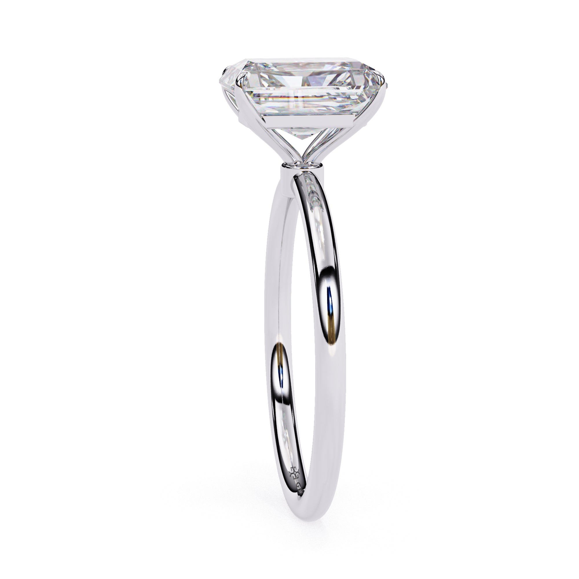 1 Carat Radiant Cut Lab Grown Diamond Engagement Ring In White Gold