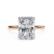1 Carat Radiant Cut Lab Grown Diamond Engagement Ring In White Gold Rose