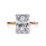 3 Carat Radiant Shape Solitaire Lab Diamond Engagement Ring In Rose Gold