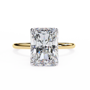 1 Carat Radiant Cut Lab Grown Diamond Engagement Ring In White Gold Yellow