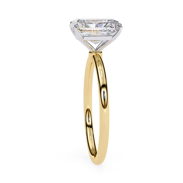 3 Carat Radiant Shape Solitaire Lab Diamond Engagement Ring In Yellow Gold