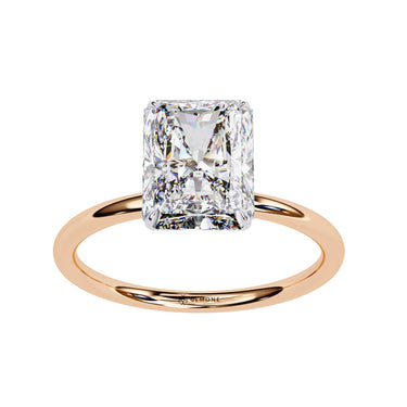 3 Carat Radiant Shape Solitaire Lab Diamond Engagement Ring In Rose Gold