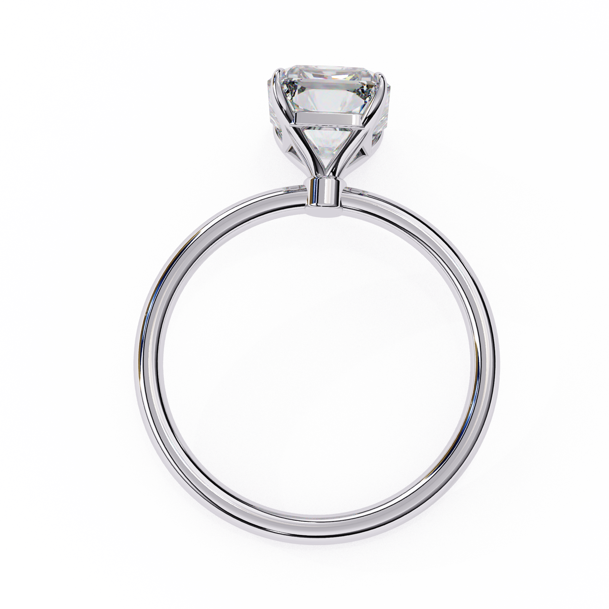 1 Carat Radiant Cut Lab Grown Diamond Engagement Ring In White Gold