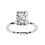 3 Carat Radiant Shape Solitaire Lab Diamond Engagement Ring In White Gold