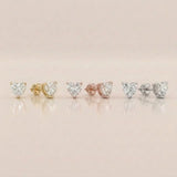0.50 Ct to 5 Carat Heart Diamond Earrings in Multiple Settings