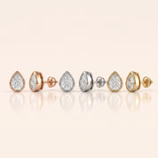 0.50 CT to 5 CT Pear Diamond Stud Earrings in Multiple Settings Bezel Setting