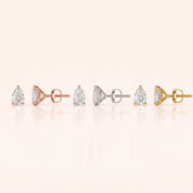 0.50 CT to 5 CT Pear Diamond Stud Earrings in Multiple Settings Martini Setting