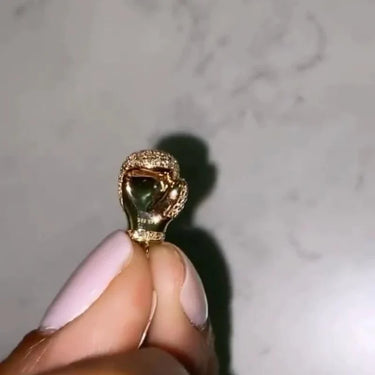 Boxing Glove Diamond Pendant In Yellow Gold (1.2 Carat)
