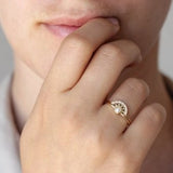 1 Carat Pearl Engagement Ring In 14k Yellow Gold 