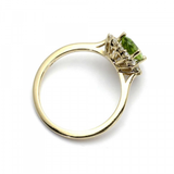 4.28 Carat Oval Shape Halo Prong Setting Peridot Gemstone Ring 