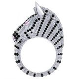 8.40 Carat Pave Setting Black & Pink And White Diamond Pearl Zebra Gemstone Ring