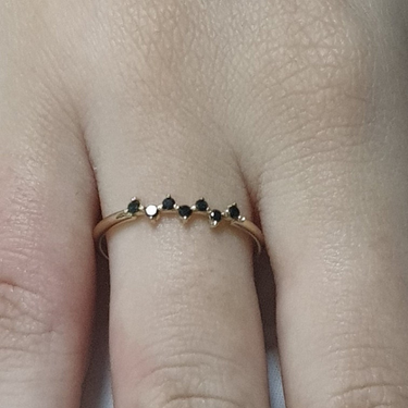 0.21 Ct Black Diamond Yellow Gold Engagement Ring