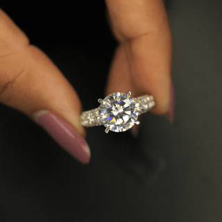 4 Carat Round Cut Accent Engagement Ring