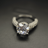 4 Carat Round Cut Accent Engagement Ring