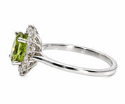 4.70 Carat Green Oval Diamond Halo Ring