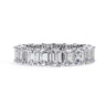 4.90 Carat Emerald Cut Lab Dimaond Eternity Wedding Band In White Gold