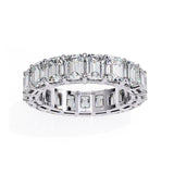 4.90 Carat Emerald Cut Lab Dimaond Eternity Wedding Band In White Gold